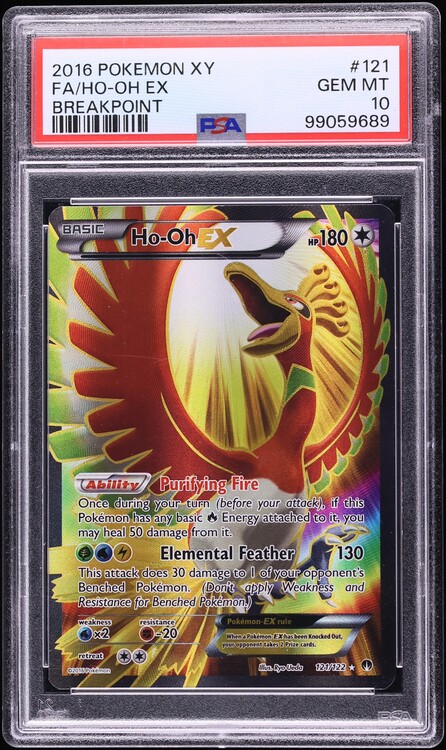 2016 Pokemon XY BREAKpoint Full Art Ho-Oh EX #121 PSA 10 GEM MINT