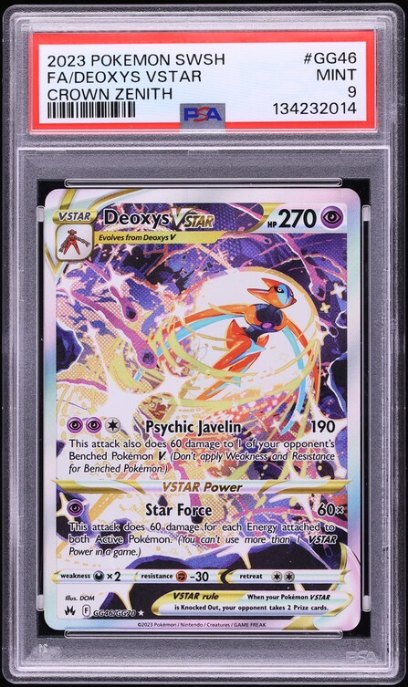 2023 Pokemon Sword & Shield Crown Zenith Full Art Deoxys VSTAR #GG46 PSA 9 MINT