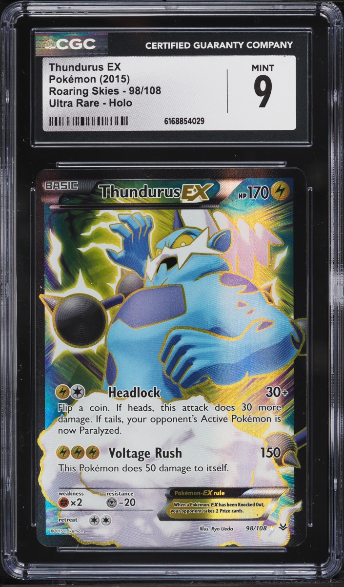 2015 Pokemon XY Roaring Skies Full Art Thundurus EX #98 CGC 9 MINT