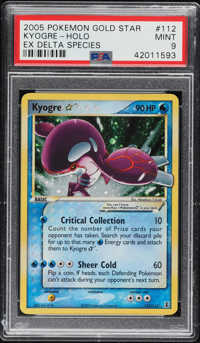 2005 Pokemon EX Delta Species Holo Kyogre Gold Star #112 PSA 9 MINT