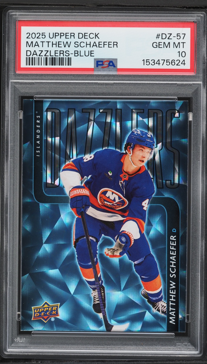 2025 Upper Deck Dazzlers Blue Matthew Schaefer ROOKIE #DZ-57 PSA 10 GEM ...