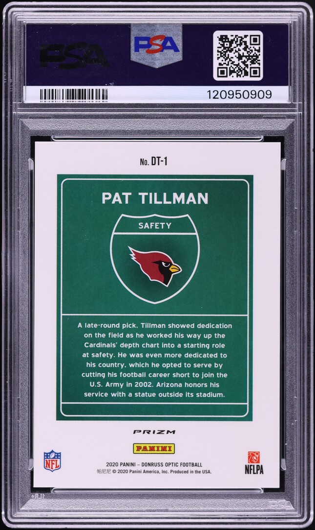 2020 Donruss Optic Downtown Pat Tillman #DT1 PSA 9 MINT