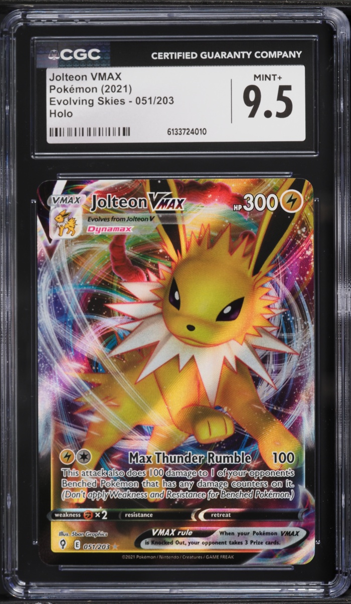 2021 Pokemon Sword & Shield Evolving Skies Full Art Jolteon VMAX #51 CGC 9.5 MINT+