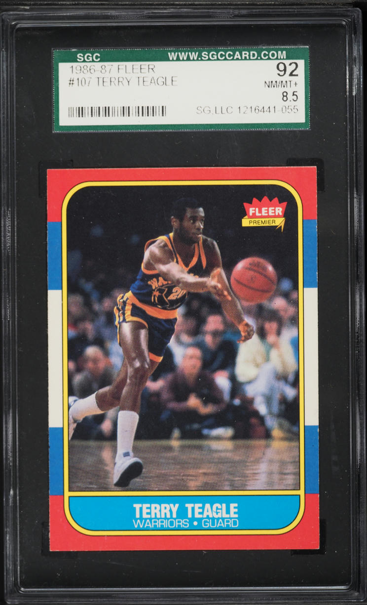1986 Fleer Basketball Terry Teagle #107 SGC 8.5 NM-MT+