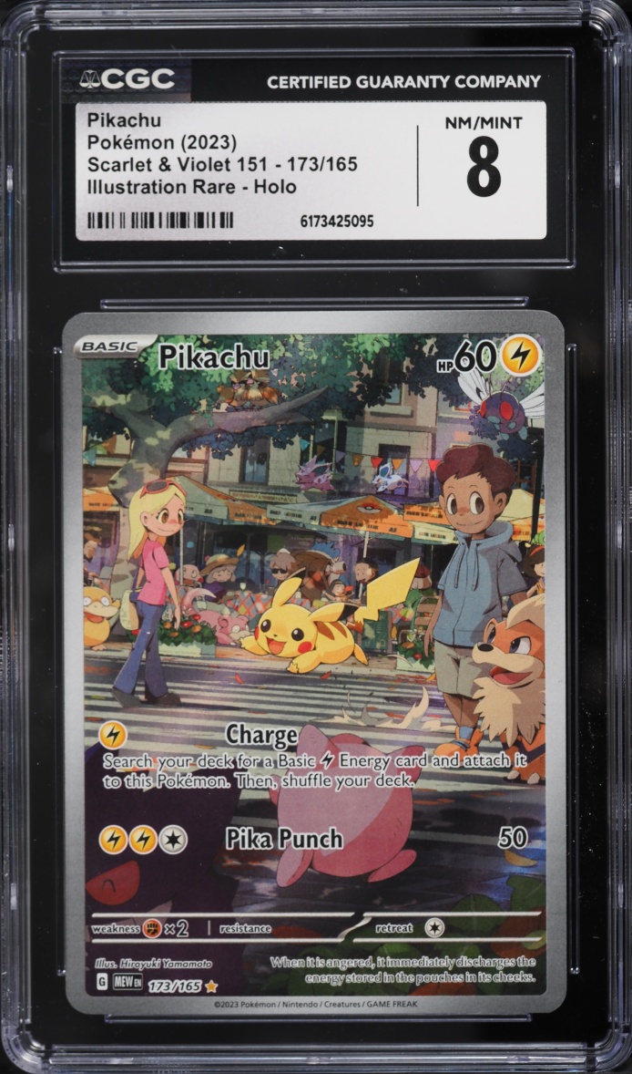 2023 Pokemon Scarlet & Violet 151 IR Pikachu #173 CGC 8 NM-MT