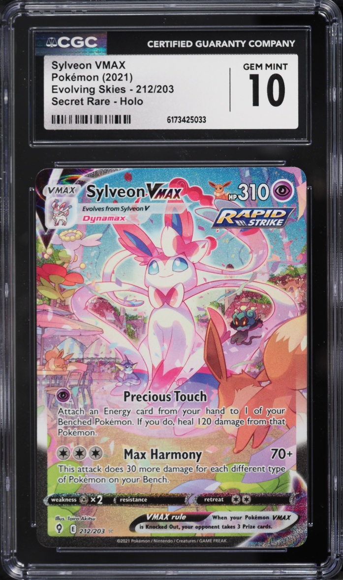 2021 Pokemon Sword & Shield Evolving Skies Alt Art Sylveon VMAX #212 CGC 10 GEM MINT