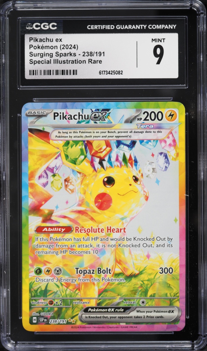 2024 Pokemon Scarlet & Violet Surging Sparks SIR Pikachu ex #238 CGC 9 MINT