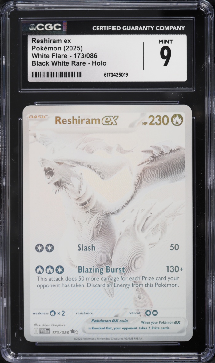 2025 Pokemon Scarlet & Violet White Flare BWR Reshiram ex #173 CGC 9 MINT