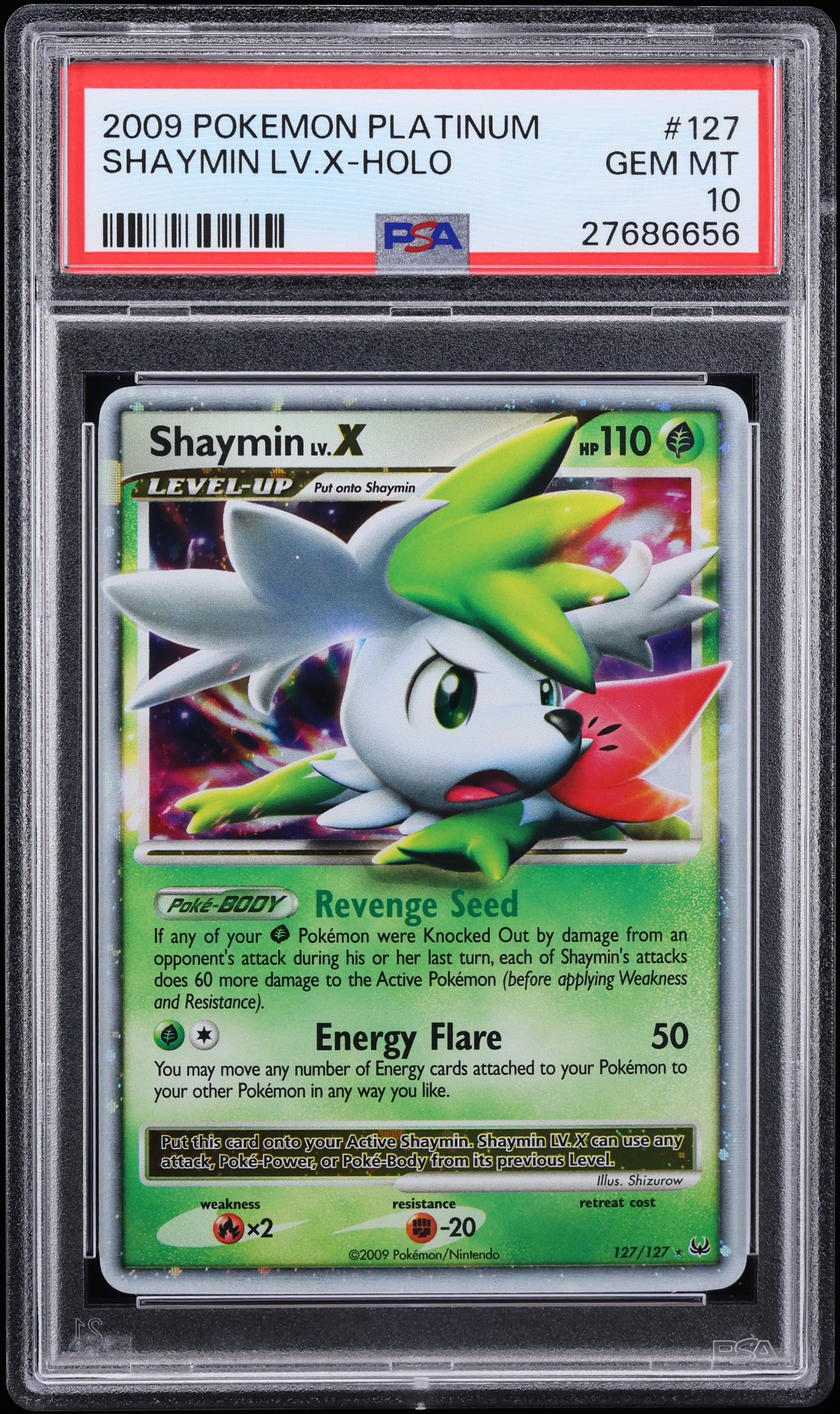 2009 Pokemon Platinum Holo Shaymin LV.X #127 PSA 10 GEM MINT