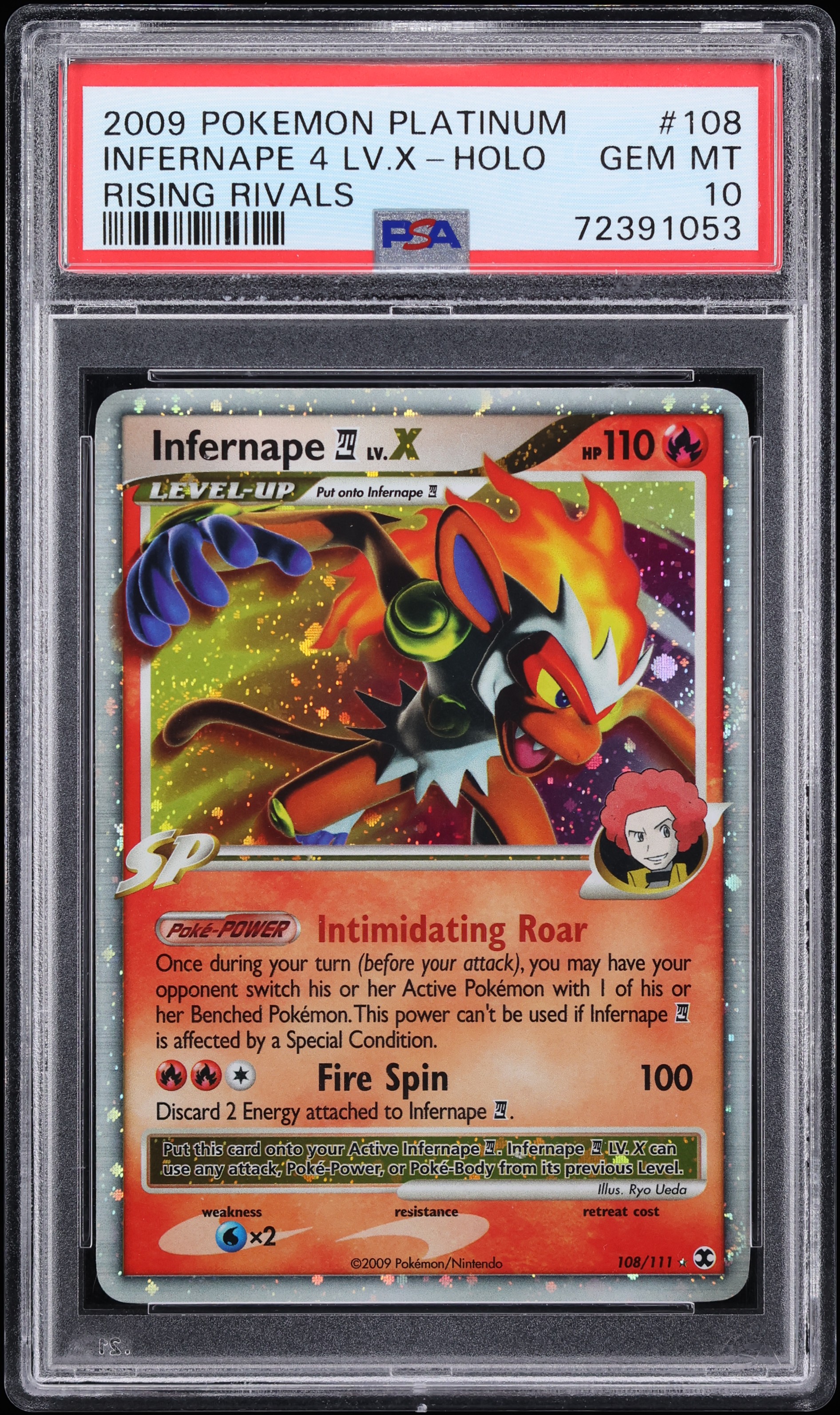 2009 Pokemon Platinum Rising Rivals Holo Infernape 4 LV.X #108 PSA 10 GEM MT