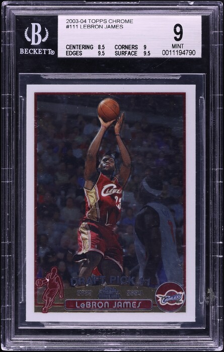 2003 Topps Chrome LeBron James ROOKIE RC #111 PSA 9 MINT on