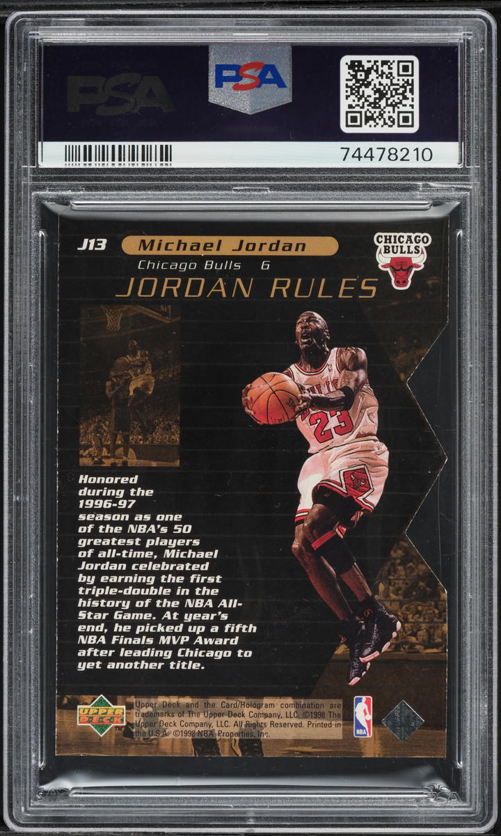 1998 Upper Deck Ovation Die-Cut Michael Jordan #J13 PSA MINT on