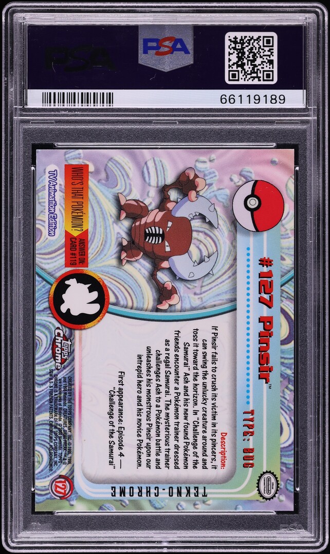2000 Topps Chrome Pokemon Series 2 Tekno Pinsir #127 PSA 10 GEM MINT