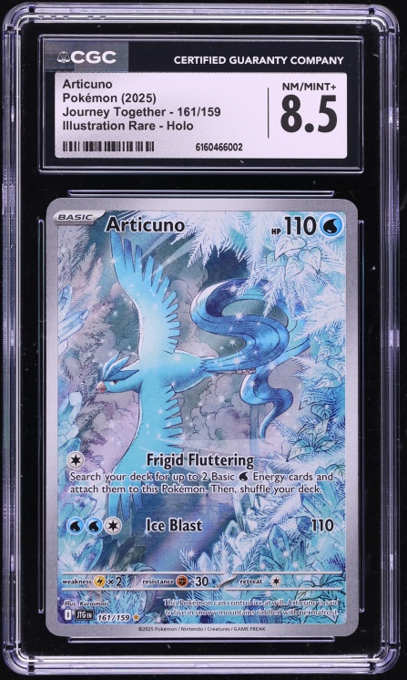 2025 Pokemon Scarlet & Violet Journey Together IR Articuno #161 CGC 8.5 NM-MT+