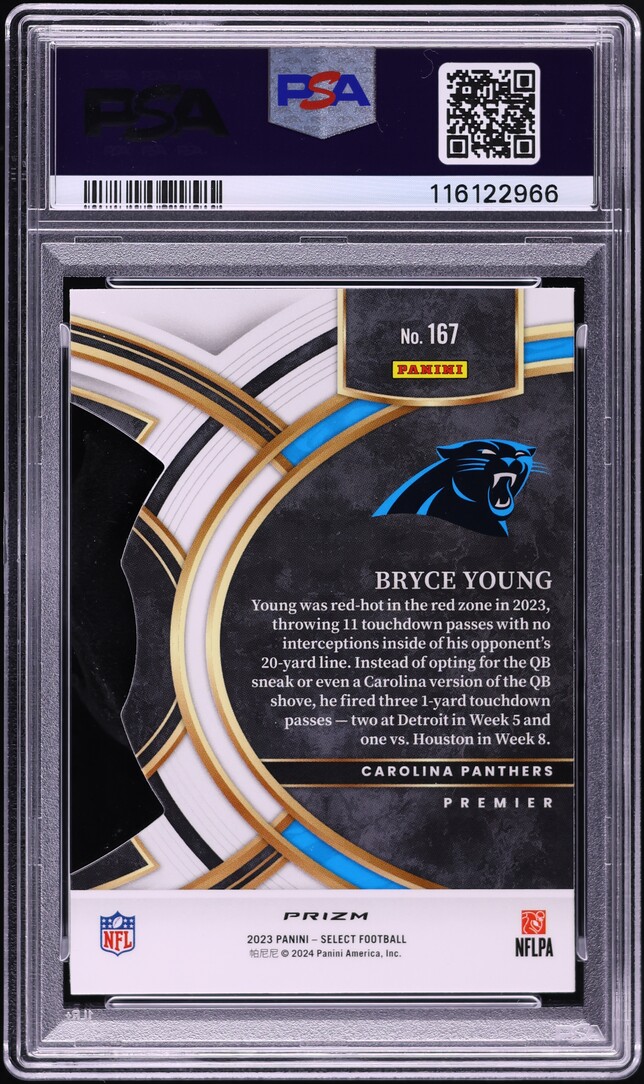 2023 Select Premier Die Cut Silver Prizm Bryce Young ROOKIE #167 PSA 9 MINT