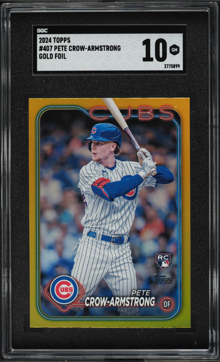 2024 Topps Gold Foil Pete Crow-Armstrong ROOKIE #407 SGC 10 GEM MINT