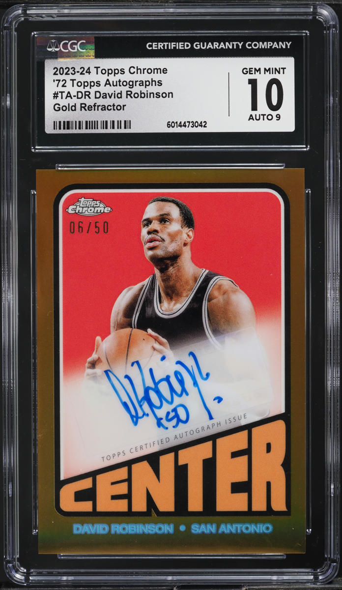 2023 Topps Chrome '72 Gold Refractor David Robinson AUTO /50 #TA-DR CGC 10 GEM