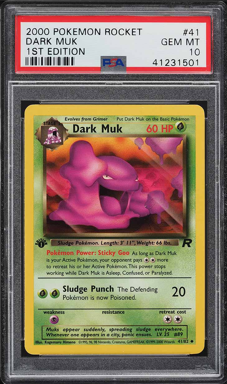 2000 Pokemon Team Rocket 1st Edition Dark Muk #41 PSA 10 GEM MINT