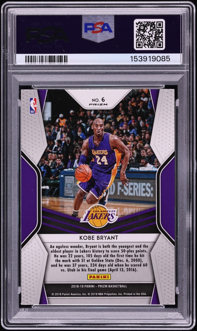 2018 Panini Prizm Dominance Silver Kobe Bryant #6 PSA 9 MINT