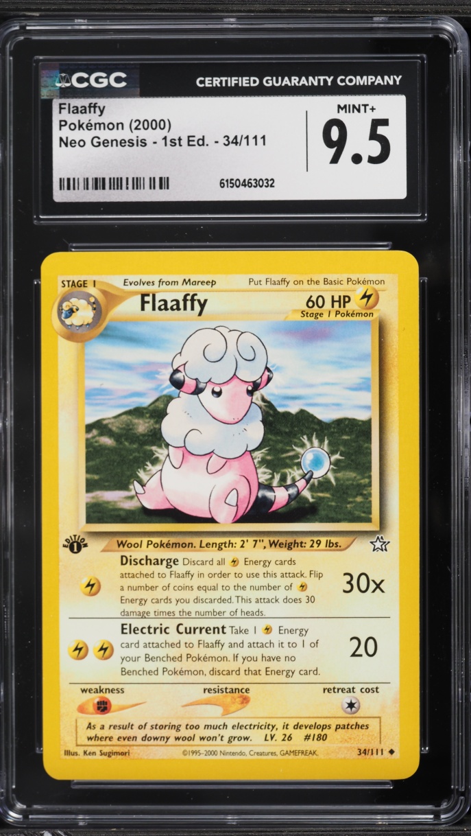 2000 Pokemon Neo Genesis 1st Edition Flaaffy #34 CGC 9.5 MINT+