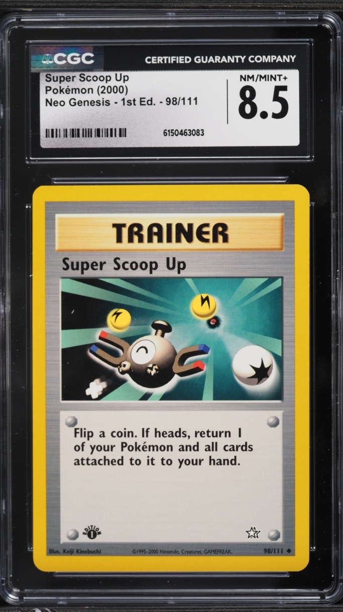 2000 Pokemon Neo Genesis 1st Edition Super Scoop Up #98 CGC 8.5 NM-MT+