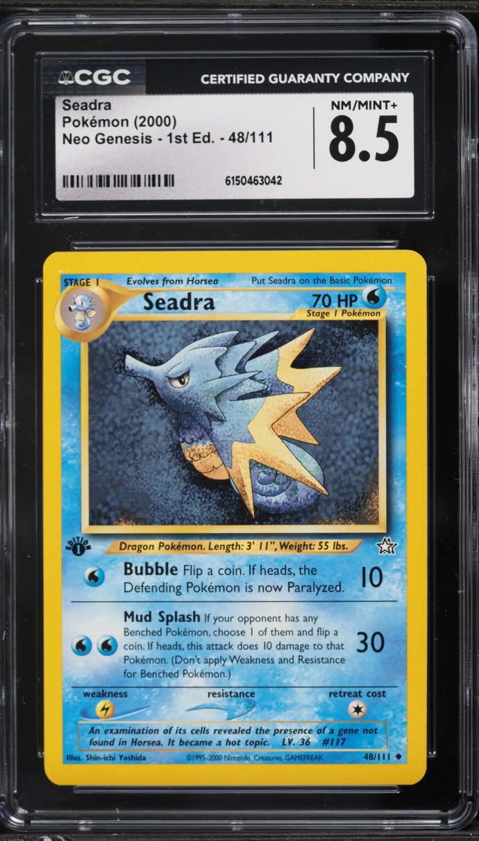 2000 Pokemon Neo Genesis 1st Edition Seadra #48 CGC 8.5 NM-MT+