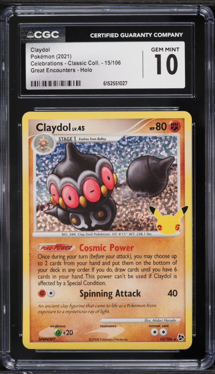 2021 Pokemon Sword & Shield Celebrations Classic Collection Holo Claydol #15 CGC 10 GEM MINT