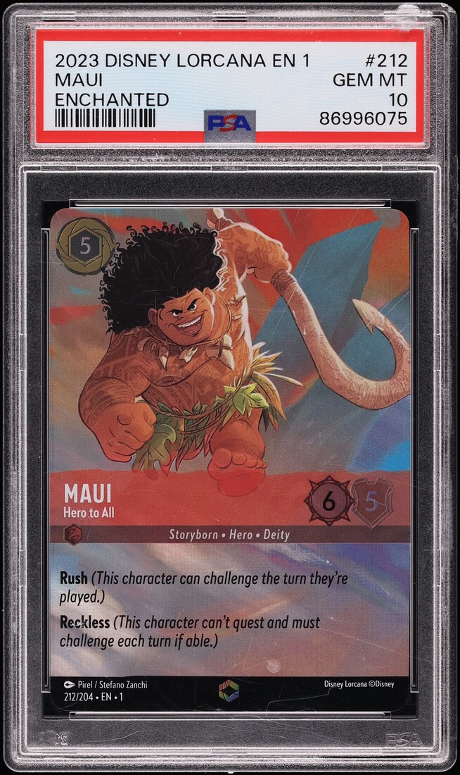 2023 Disney Lorcana The First Chapter Enchanted Maui Hero To All #212 PSA 10 GEM MINT