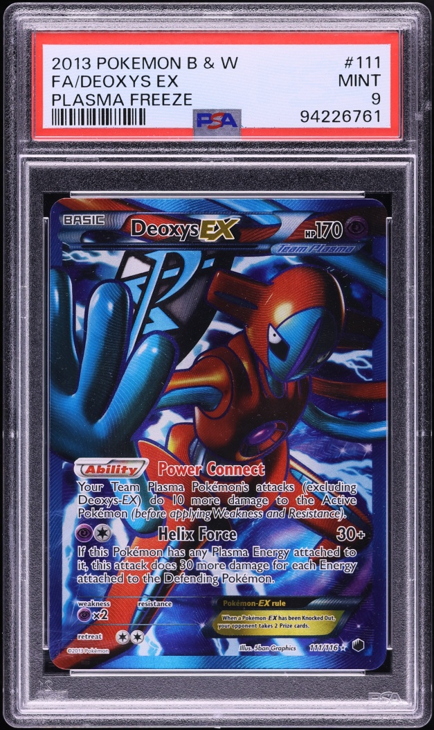 2013 Pokemon Black & White Plasma Freeze Full Art Deoxys EX #111 PSA 9 MINT