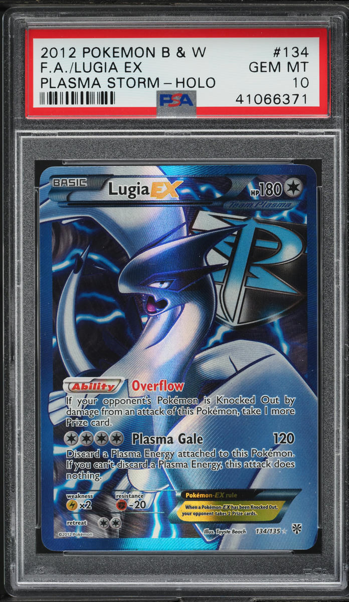 2012 Pokemon Black & White Plasma Storm Holo Full Art Lugia EX #134 PSA 10 GEM