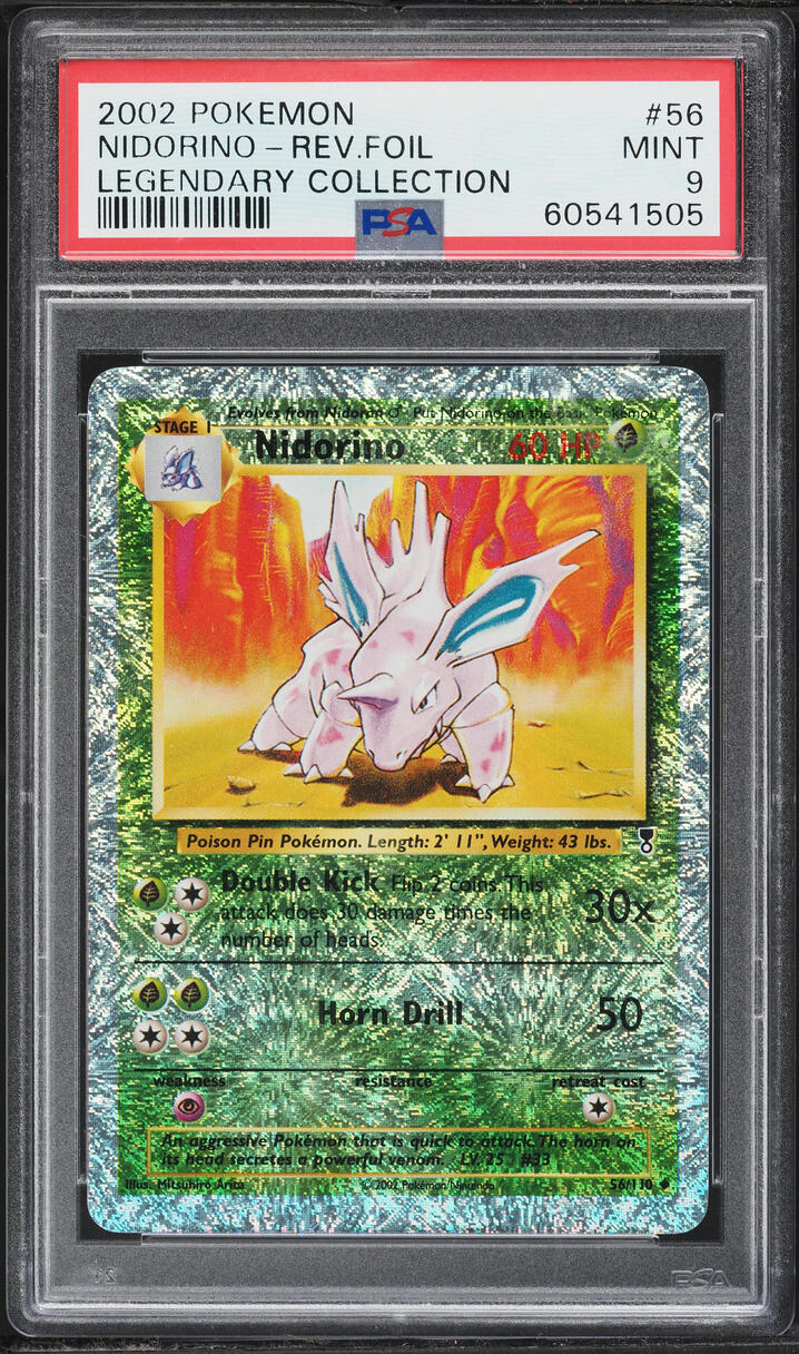 2002 Pokemon Legendary Collection Reverse Holo Nidorino #56 PSA 9 MINT