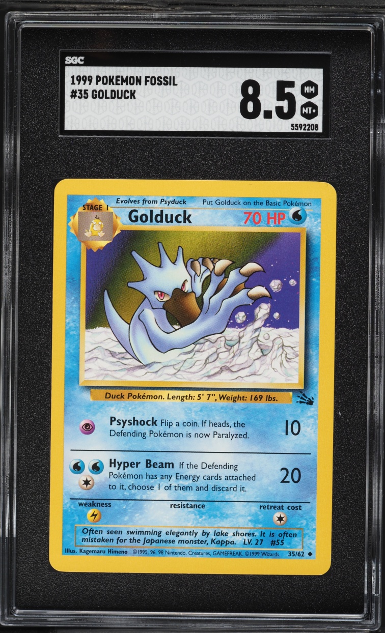 1999 Pokemon Fossil Golduck #35 SGC 8.5 NM-MT+