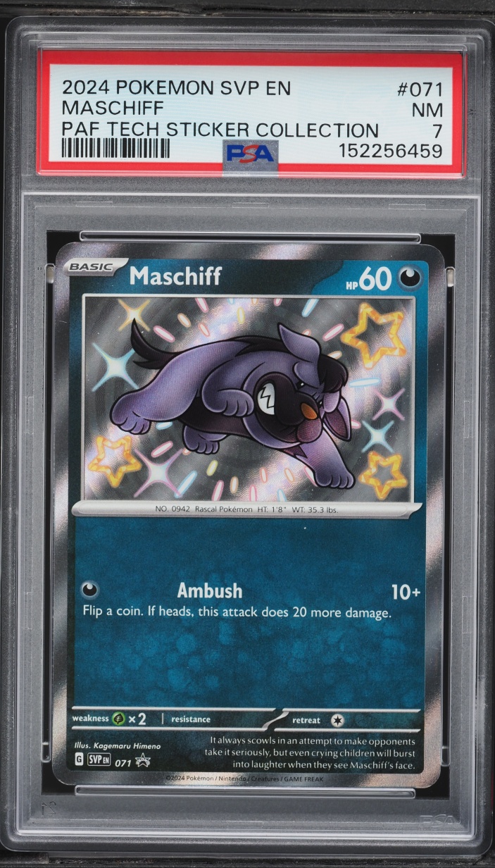 2024 Pokemon Scarlet & Violet Promo Tech Sticker Collection Maschiff #071 PSA 7 NRMT