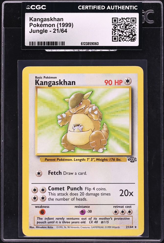 1999 Pokemon Jungle Kangaskhan #21 CGC AUTH