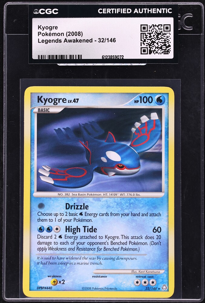 2008 Pokemon Legends Awakened Kyogre #32 CGC AUTH
