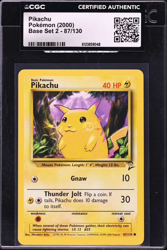 2000 Pokemon Base Set 2 Pikachu #87 CGC AUTH