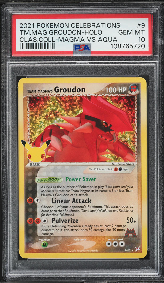 2021 Pokemon SWSH Celebrations Classic Holo Team Magma's Groudon #9 PSA 10 GEM