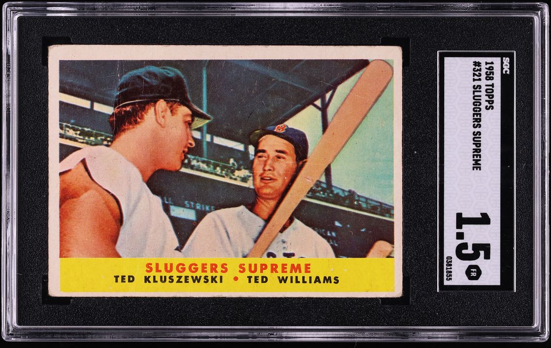 1958 Topps Sluggers Supreme Ted Kluszewski & Ted Williams #321 SGC 1.5 FR