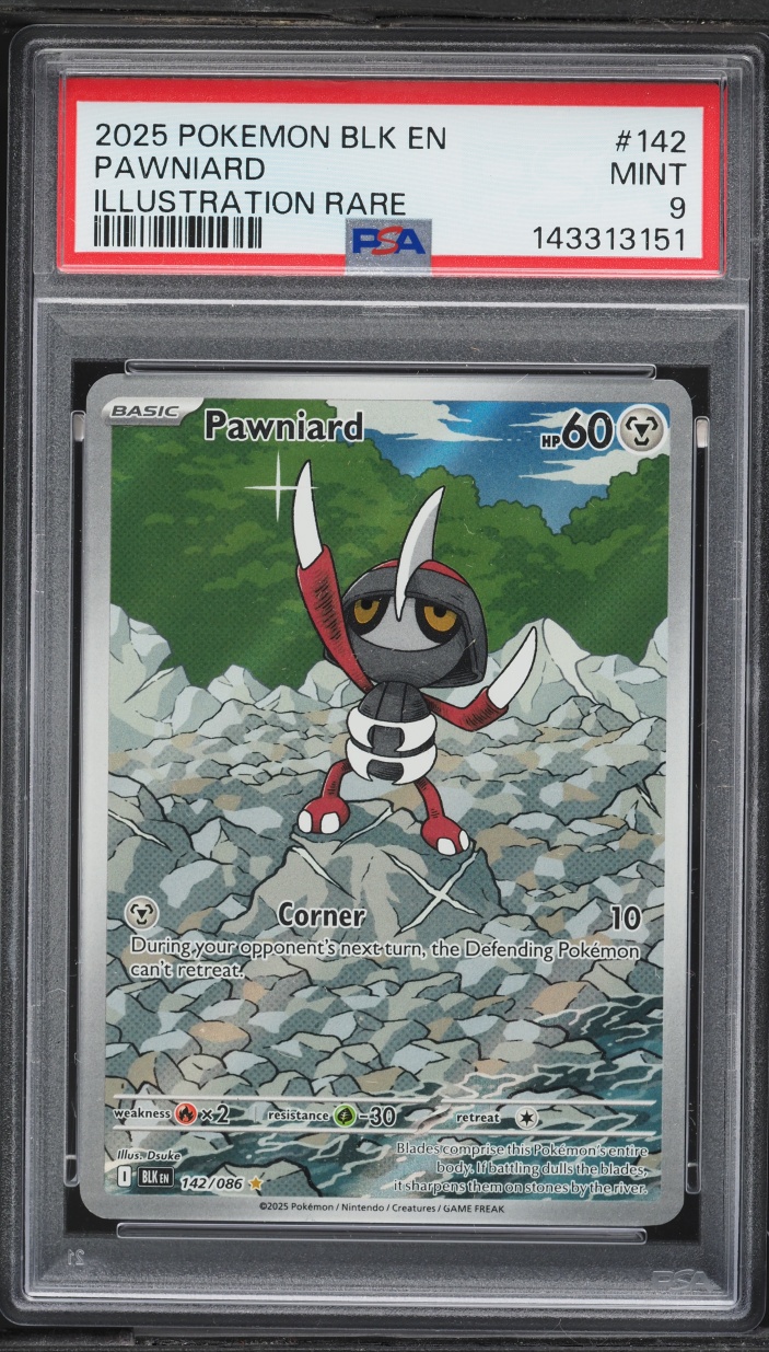 2025 Pokemon Scarlet & Violet Black Bolt IR Pawniard #142 PSA 9 MINT
