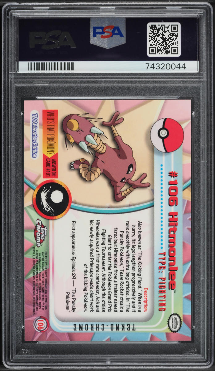 2000 Topps Chrome Pokemon T.V. Series 2 Tekno Hitmonlee #106 PSA 10 GEM MINT