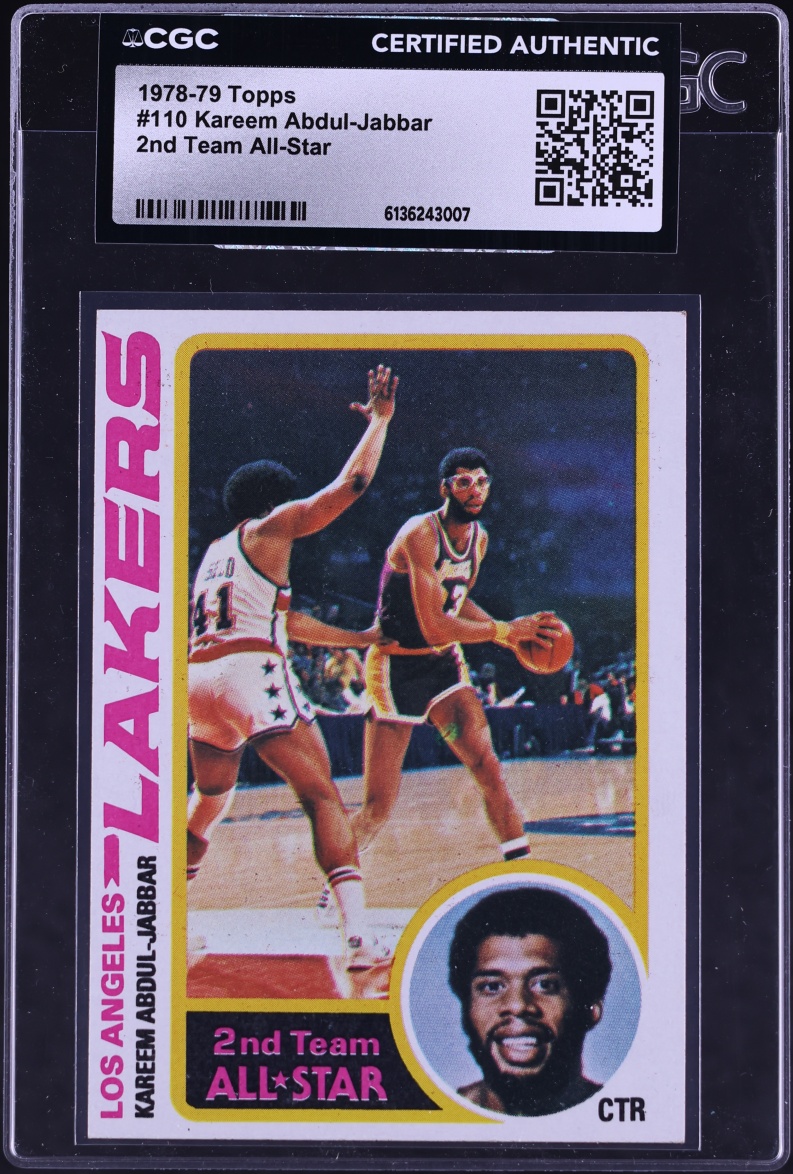1978 Topps Basketball Kareem Abdul-Jabbar 2ND TEAM ALL-STAR #110 CGC AUTH