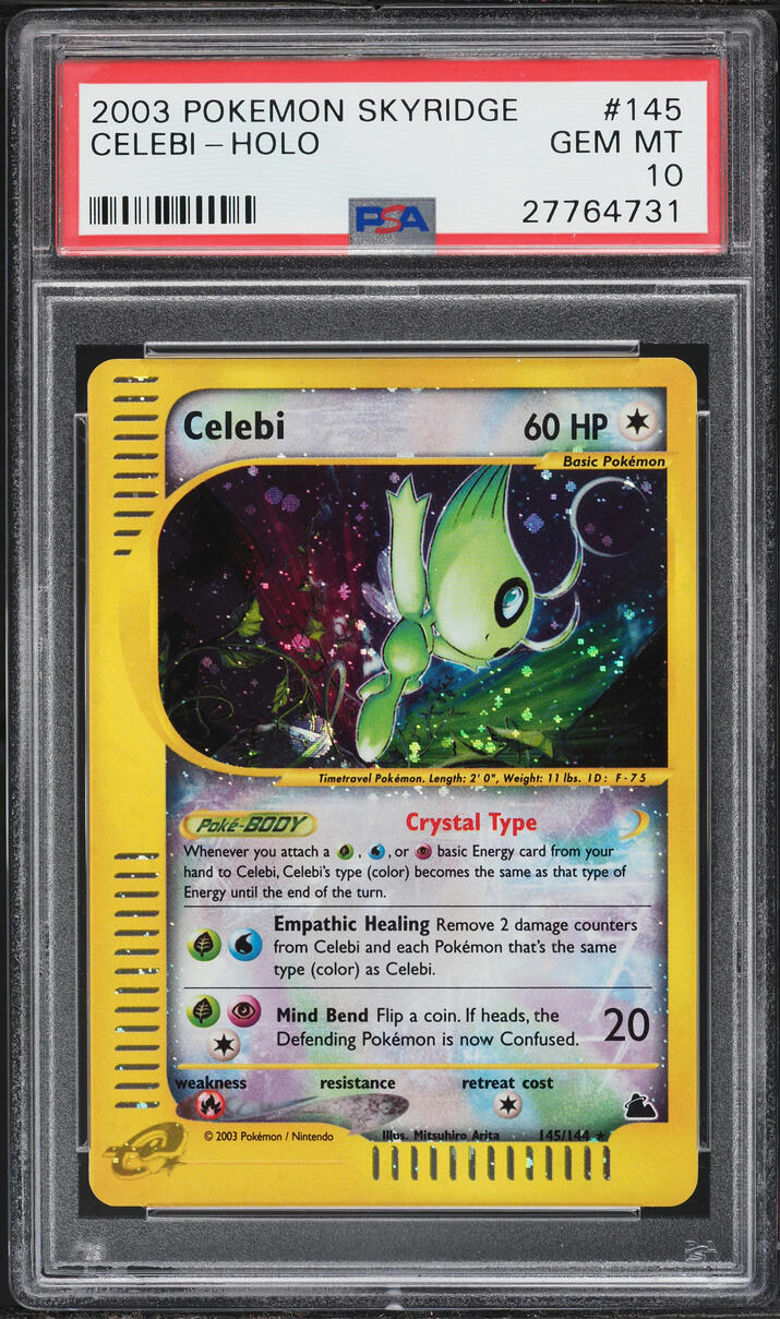 2003 Pokemon Skyridge Holo Crystal Celebi #145 PSA 10 GEM MINT