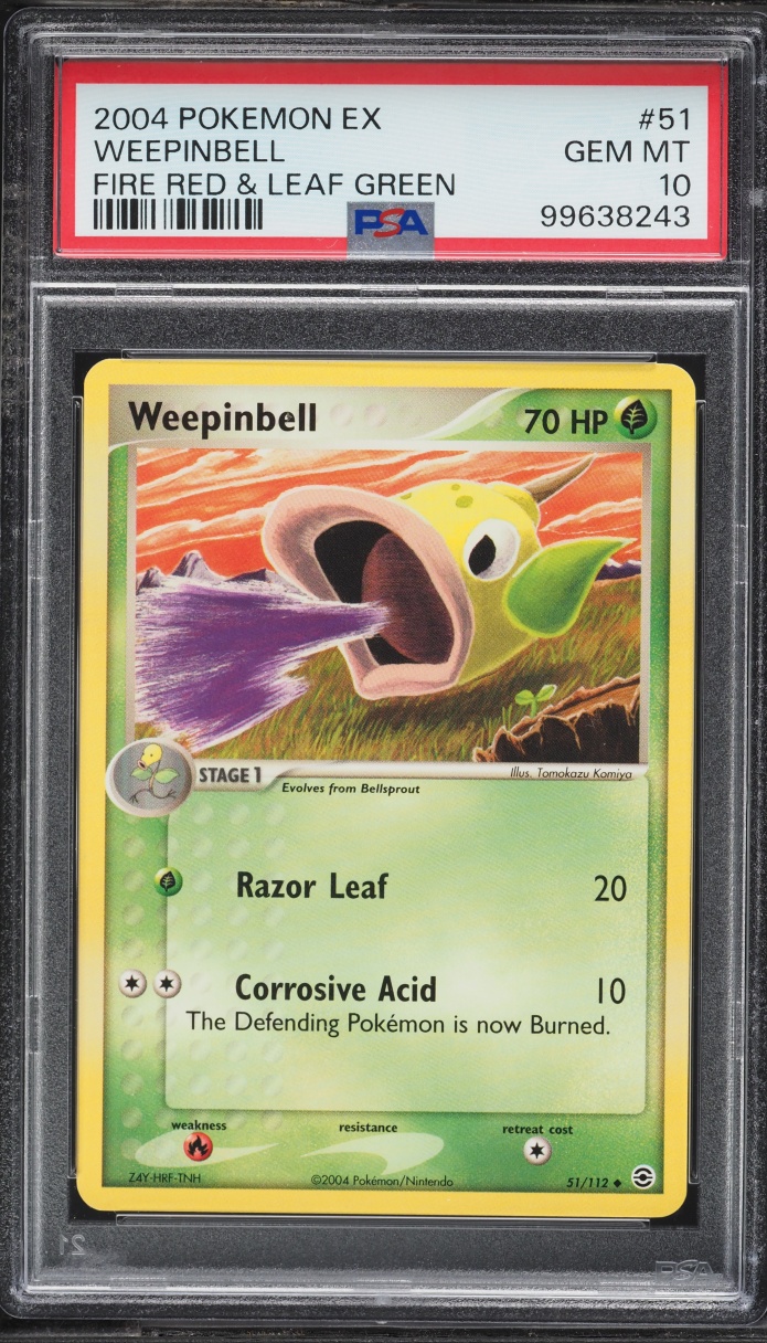 2004 Pokemon Ex Fire Red Leaf Green Weepinbell #51 PSA 10 GEM MINT