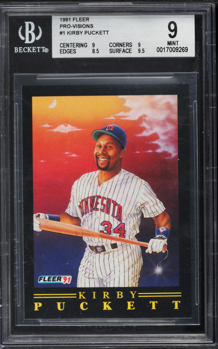 1991 Fleer Pro-Visions Kirby Puckett #1 BGS 9 MINT