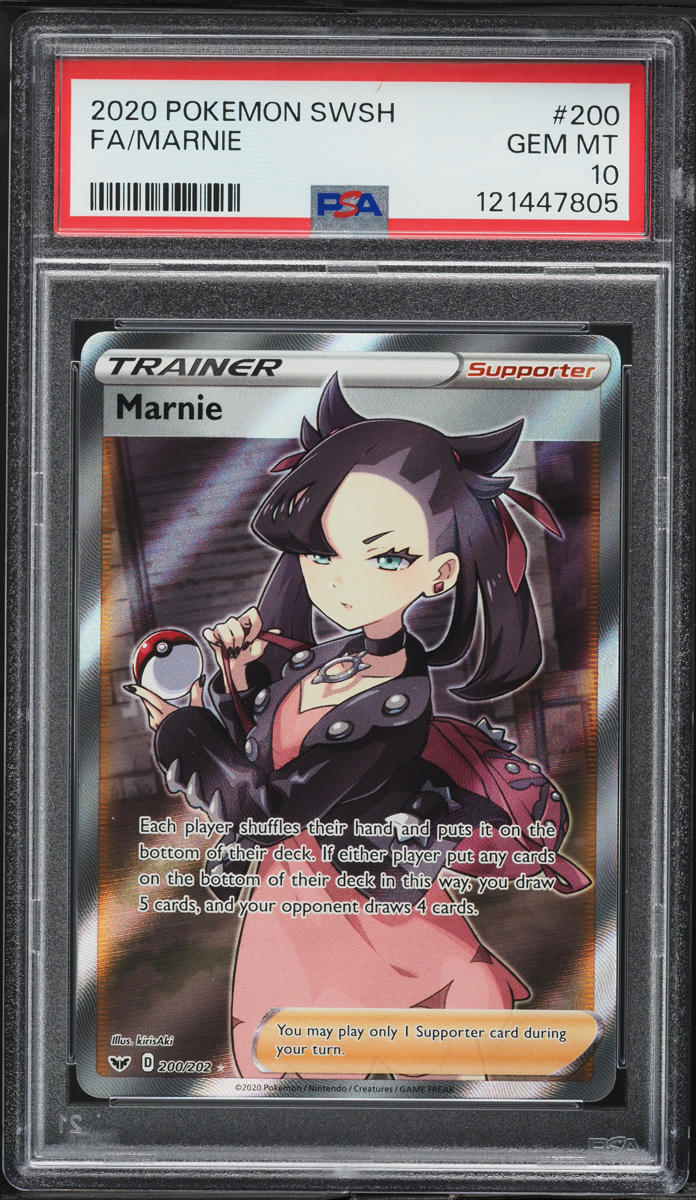 2020 Pokemon Sword & Shield Full Art Marnie #200 PSA 10 GEM MINT