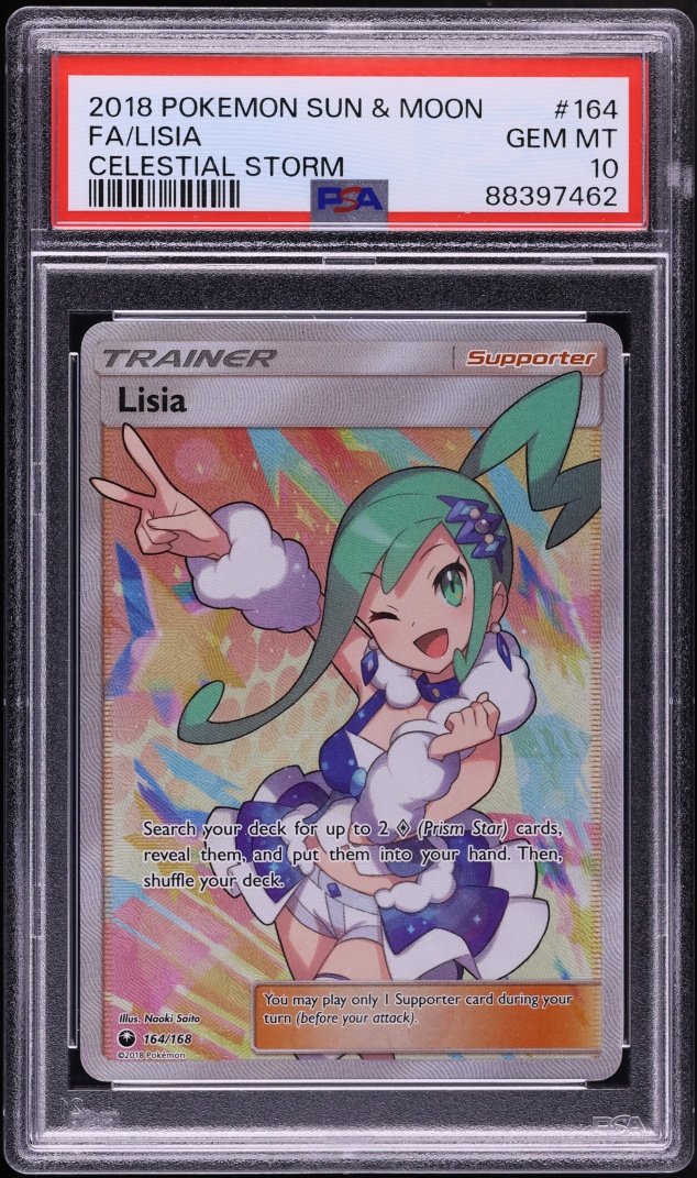 2018 Pokemon Sun & Moon Celestial Storm Full Art Lisia #164 PSA 10 GEM MINT