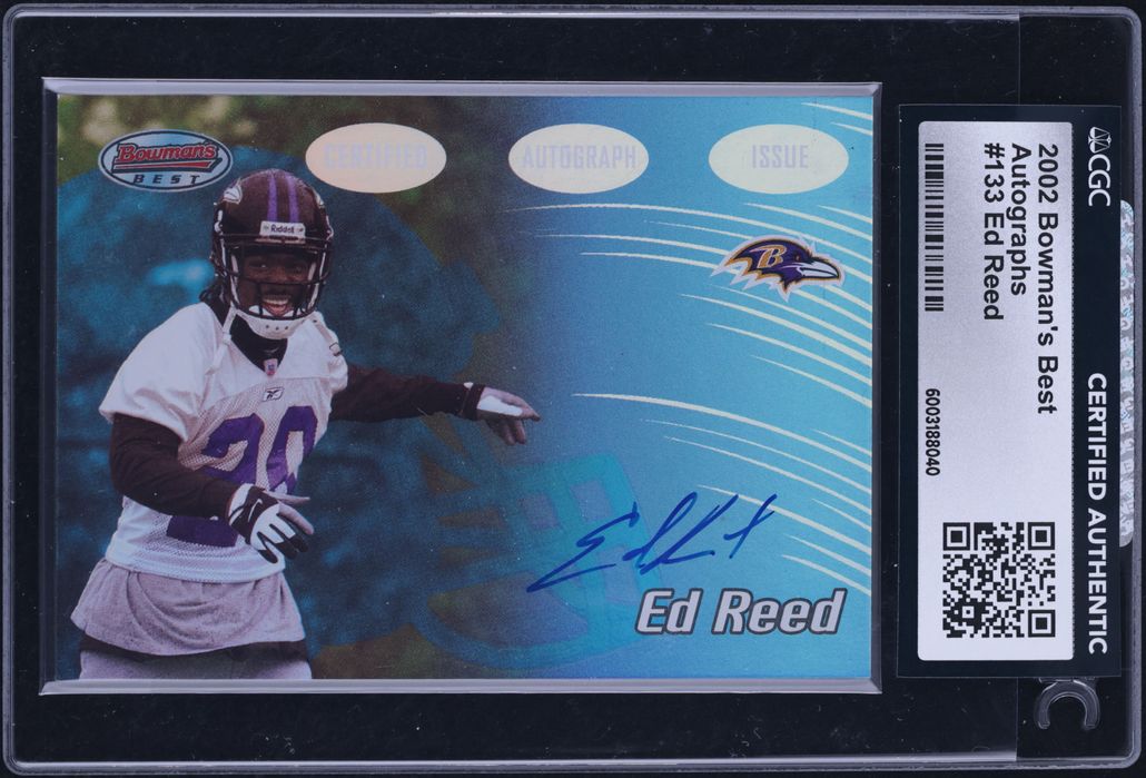2002 Bowman's Best Ed Reed ROOKIE AUTO #133 CGC AUTH