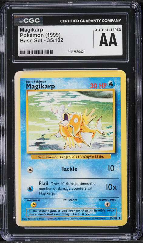 1999 Pokemon Base Set Shadowless 1st Edition Magikarp #35 PSA 10