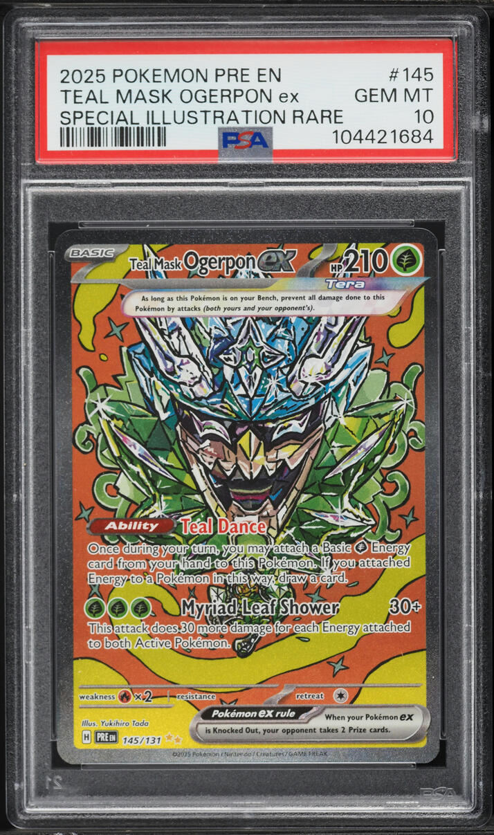 2025 Pokemon SV Prismatic Evolutions SIR Teal Mask Ogerpon EX #145 PSA 10 GEM MINT