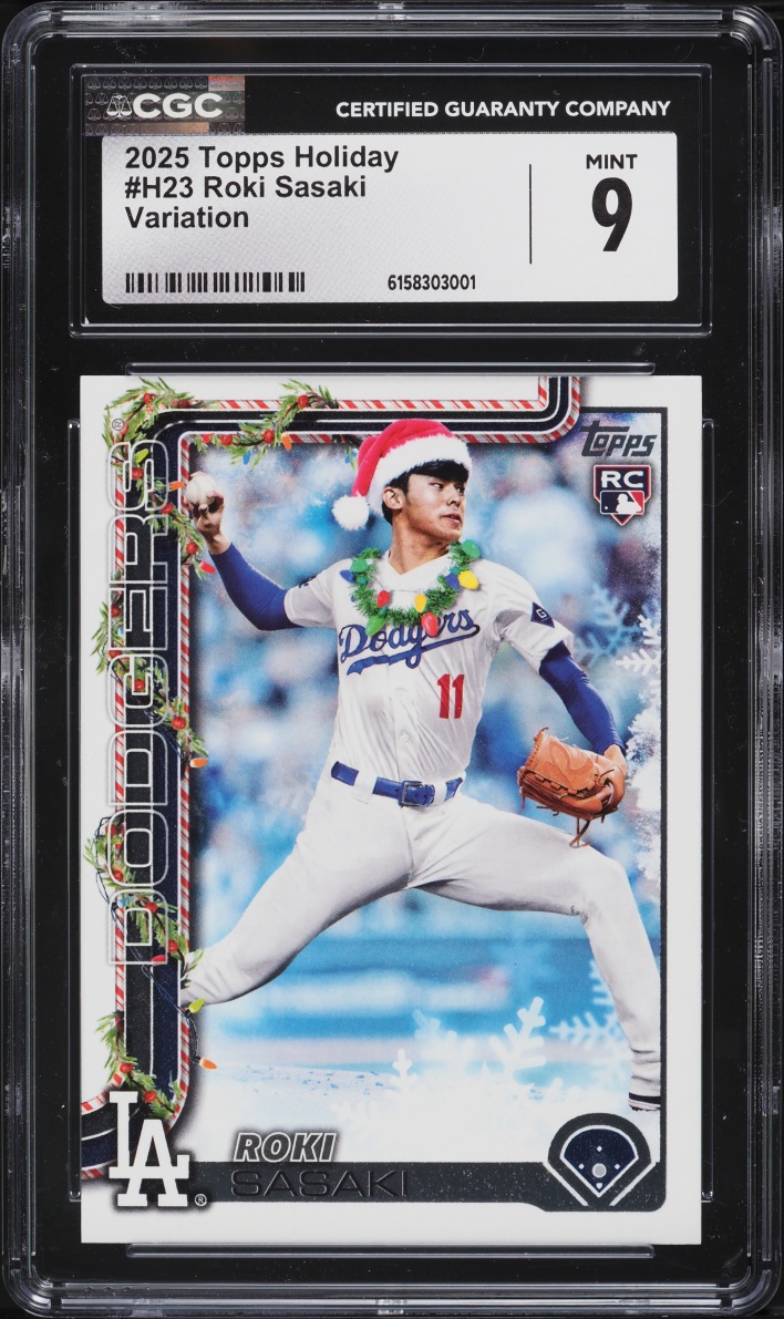 2025 Topps Holiday Variation Roki Sasaki ROOKIE #H23 CGC 9 MINT